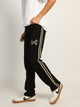 CROOKS & CASTLES CROOKS & CASTLES 85' OPEN BTM FLC PANT - BLACK - Boathouse