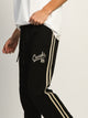 CROOKS & CASTLES CROOKS & CASTLES 85' OPEN BTM FLC PANT - BLACK - Boathouse