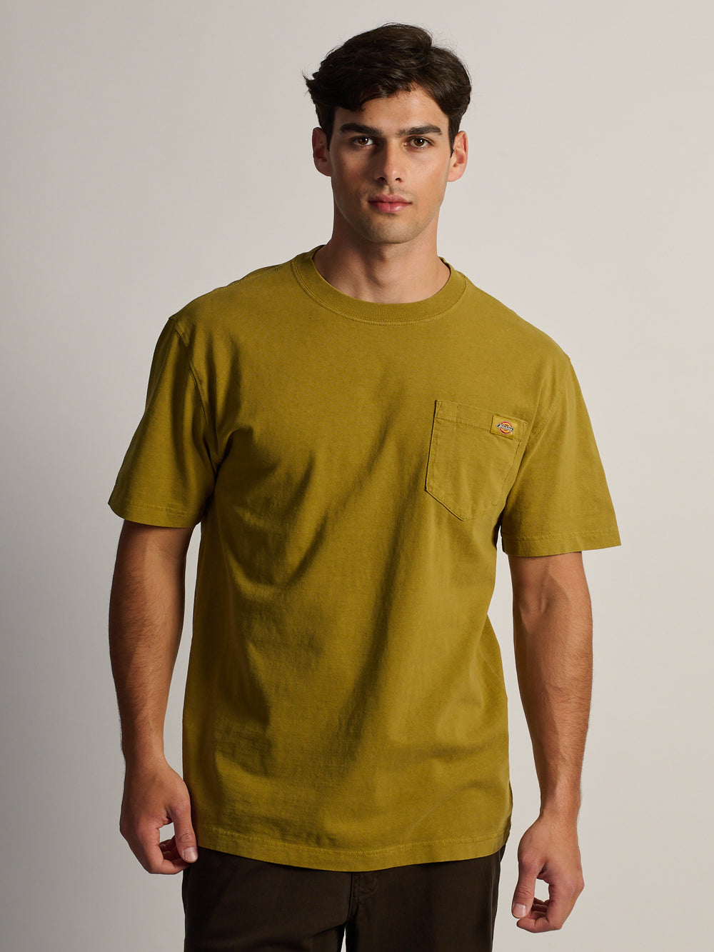 DICKIES HEAVYWEIGHT SHORT SLEEVE POCKET T-SHIRT - BROWN