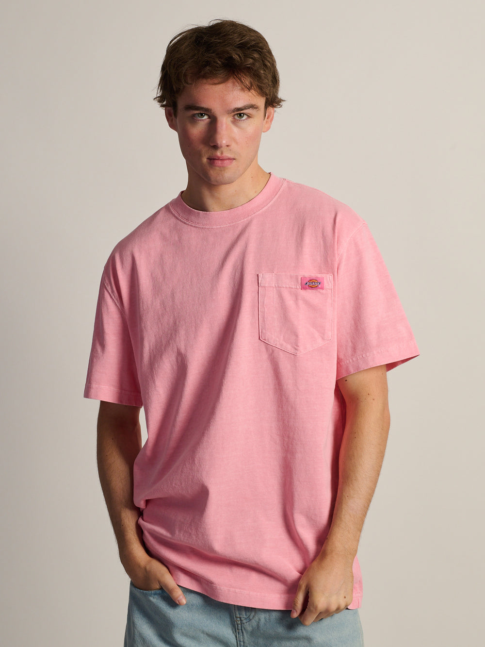DICKIES HEAVYWEIGHT SHORT SLEEVE POCKET T-SHIRT - ORCHID