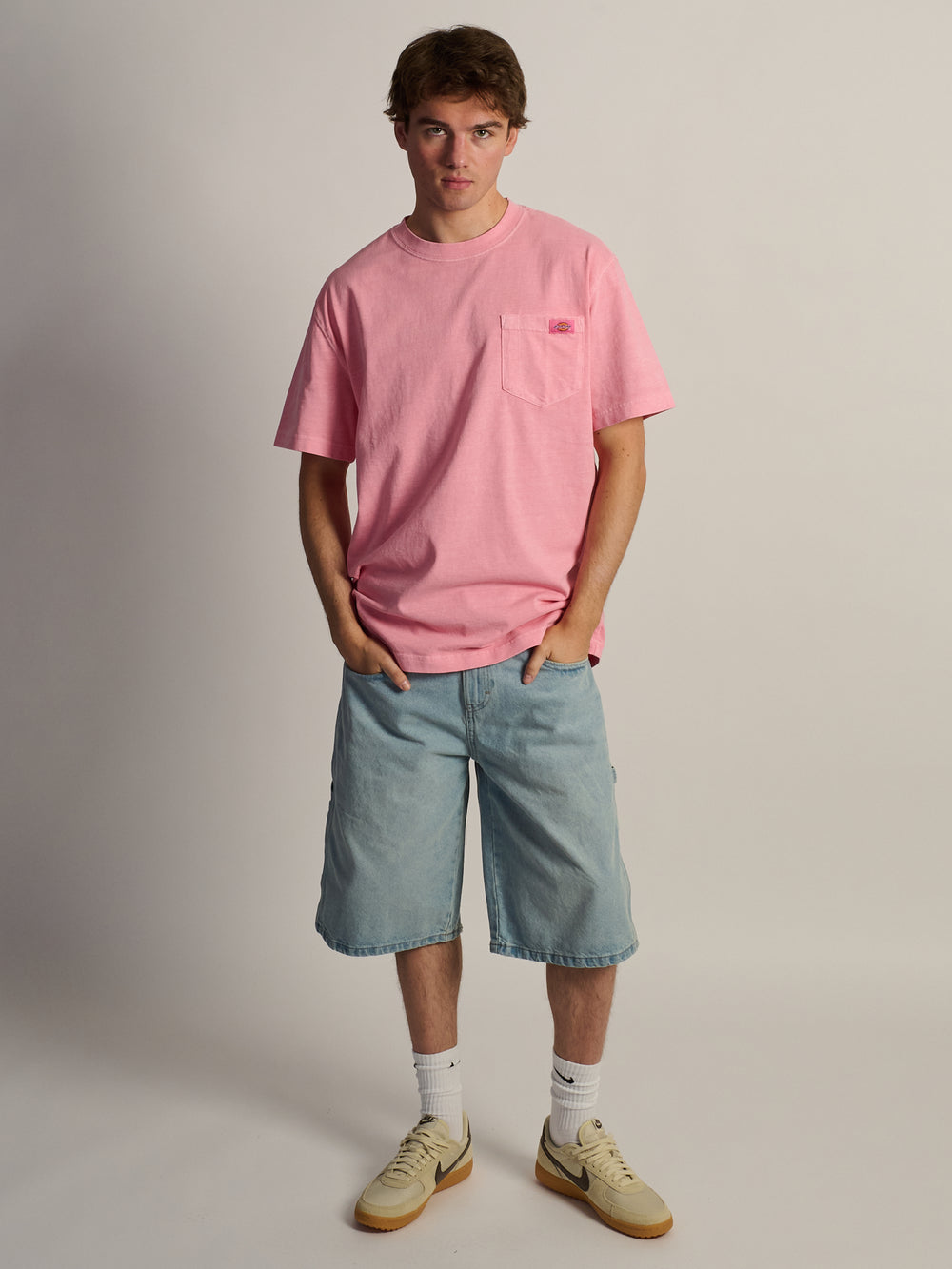 DICKIES HEAVYWEIGHT SHORT SLEEVE POCKET T-SHIRT - ORCHID