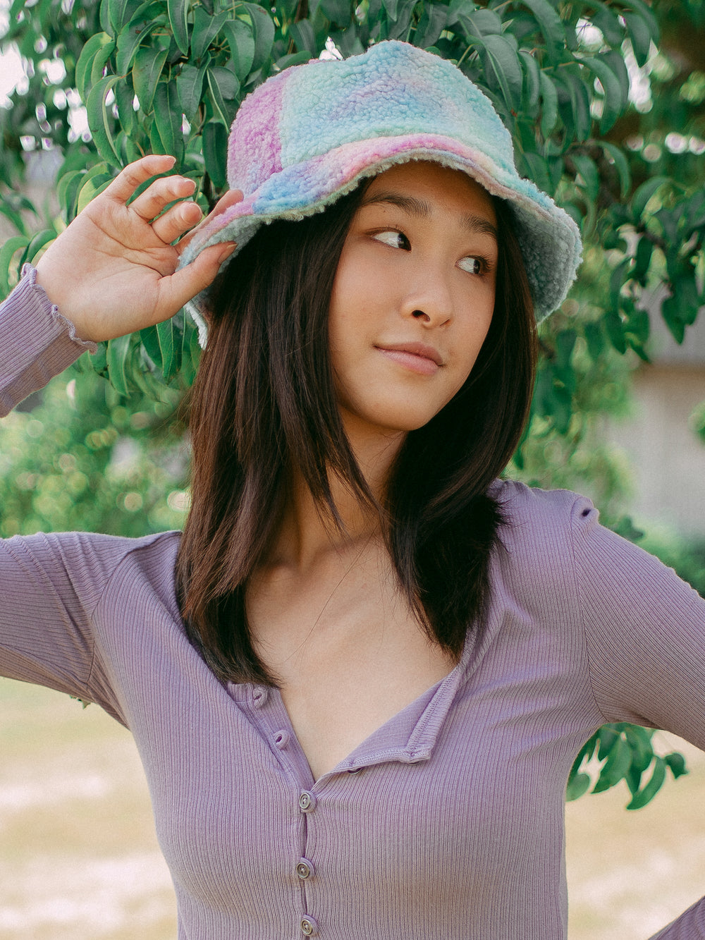 DLG BUCKET HAT - RAINBOW SHERPA - CLEARANCE