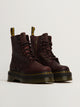 DR MARTENS WOMENS DR MARTENS JADON FLORAL DEBOSS CRAZY HORSE BOOT - RED - Boathouse