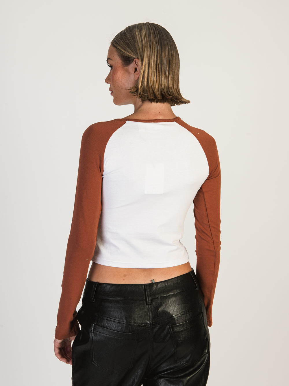 DAISY STREET LTD CONTRAST SLEEVE RAGLAN TOP - CLEARANCE