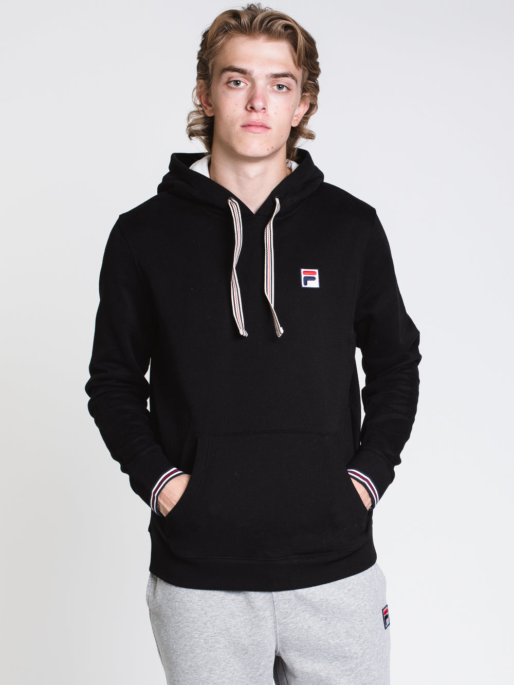 MENS NICO PULLOVER HOODIE- BLACK - CLEARANCE