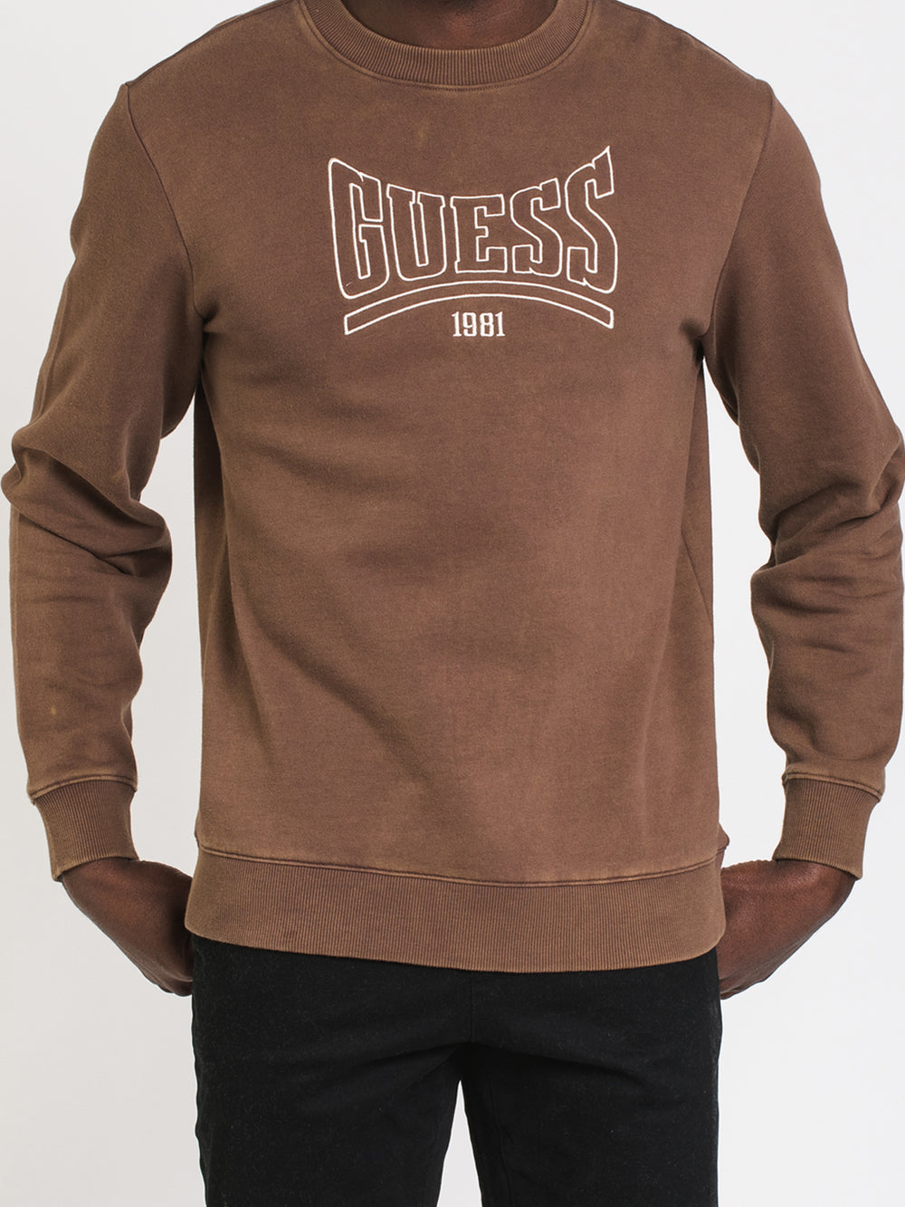 GUESS ECO ROY RETRO LOGO SWEATSHIRT - CLEARANCE