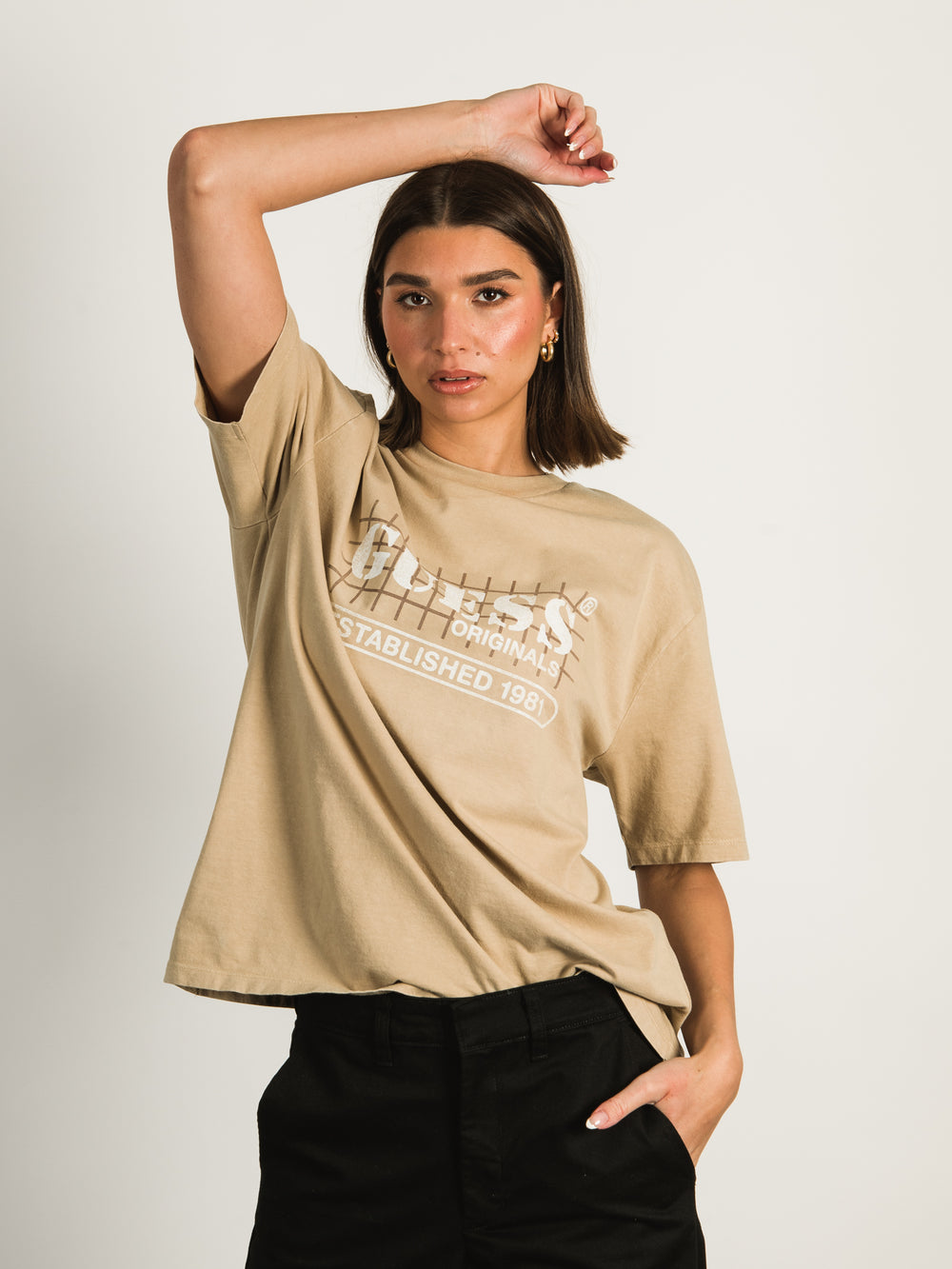 GUESS GO WASHED GRID LOGO T-SHIRT - CLEARANCE