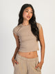 HARLOW HARLOW RIBBED SHORT SLEEVE BABY TEE - MOCHA - CLEARANCE - Boathouse