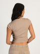 HARLOW HARLOW RIBBED SHORT SLEEVE BABY TEE - MOCHA - CLEARANCE - Boathouse