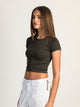 HARLOW HARLOW RIBBED SEAMLESS TEE - CHARCOAL - CLEARANCE - Boathouse