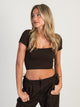 HARLOW HARLOW SQUARE SEAMLESS T-SHIRT - CHOCOLATE - CLEARANCE - Boathouse