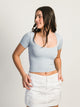 HARLOW HARLOW SQUARE NECK SEAMLESS TEE - BABY BLUE - CLEARANCE - Boathouse