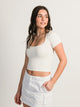 HARLOW HARLOW SQUARE NECK SEAMLESS TEE - CREAM - CLEARANCE - Boathouse