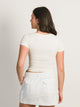 HARLOW HARLOW SQUARE NECK SEAMLESS TEE - CREAM - CLEARANCE - Boathouse