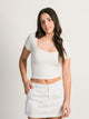 HARLOW HARLOW SQUARE NECK SEAMLESS TEE - WHITE - CLEARANCE - Boathouse