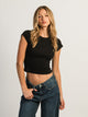 HARLOW HARLOW ESSENTIAL RIBBED BABY TEE - Boathouse