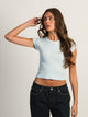 HARLOW HARLOW ESSENTIAL RIBBED BABY TEE - BLUE - Boathouse