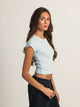 HARLOW HARLOW ESSENTIAL RIBBED BABY TEE - BLUE - Boathouse