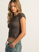 HARLOW HARLOW ESSENTIAL RIBBED BABY TEE - Boathouse