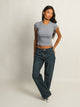 HARLOW HARLOW ESSENTIAL RIBBED BABY TEE - DENIM - Boathouse