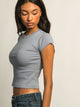 HARLOW HARLOW ESSENTIAL RIBBED BABY TEE - DENIM - Boathouse