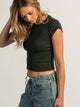 HARLOW HARLOW ESSENTIAL RIBBED BABY TEE - FOREST - Boathouse