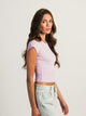 HARLOW HARLOW ESSENTIAL RIBBED BABY TEE - PURPLE - Boathouse