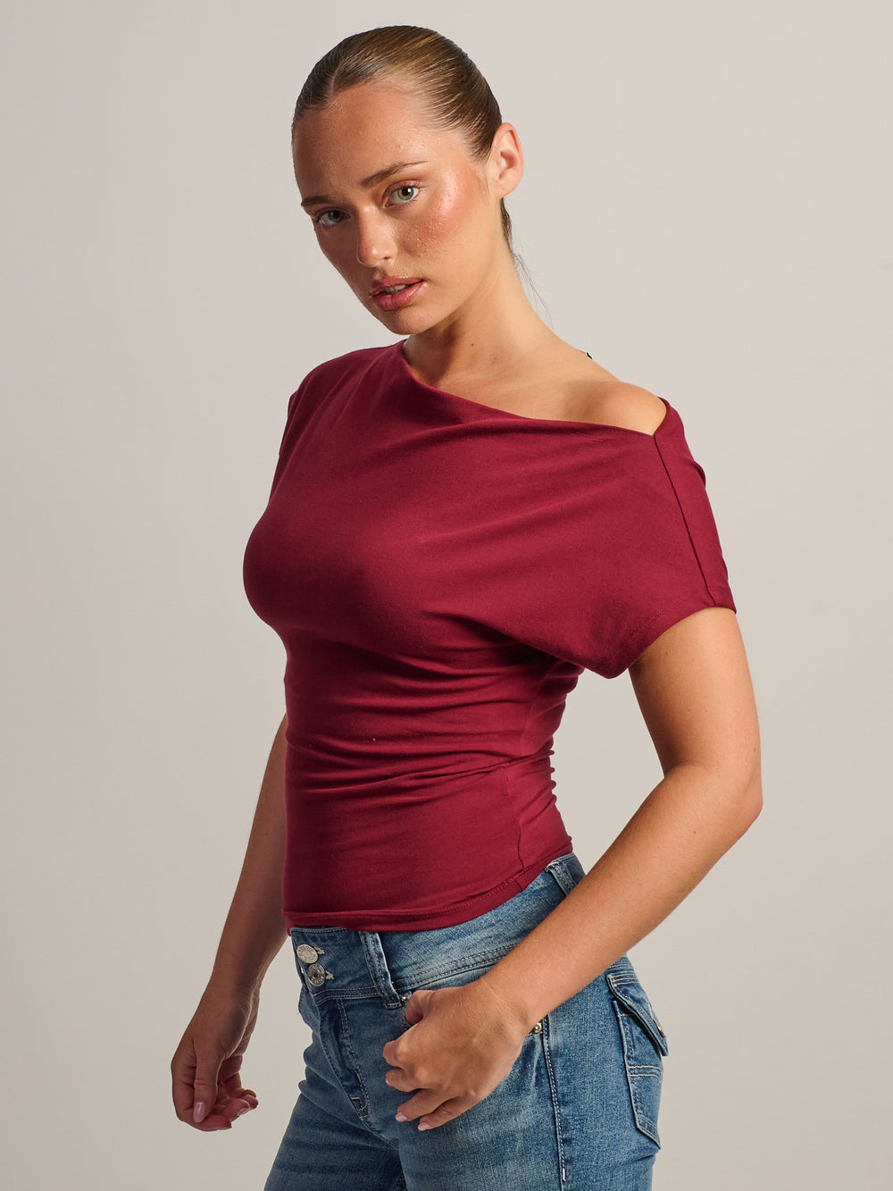 T-SHIRT HARLOW SLOANE - BOURGOGNE