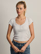 HARLOW HARLOW IRIS HENLEY TEE - MELANGE - Boathouse