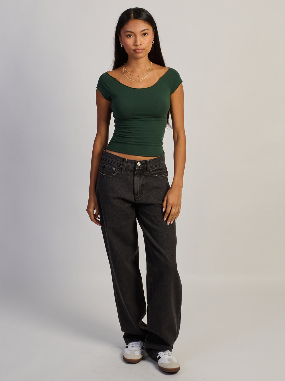 HARLOW CLAIRE TEE - FOREST