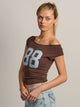 HARLOW HARLOW CLAIRE TEE 88 - BROWN - Boathouse