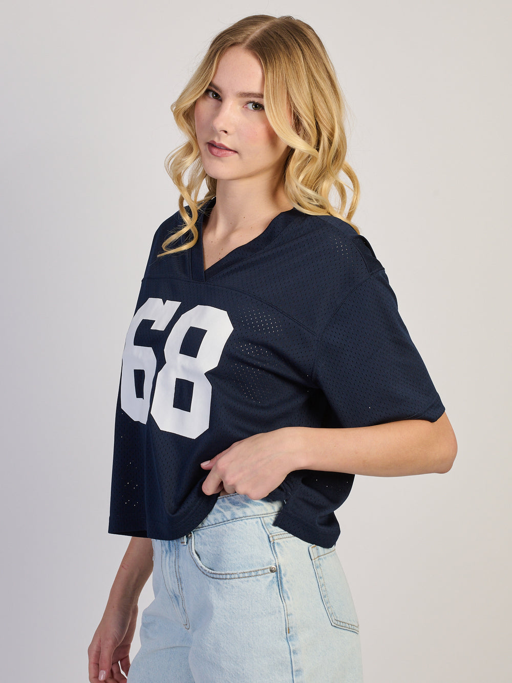 HARLOW PINNY TEE - NAVY/WHITE