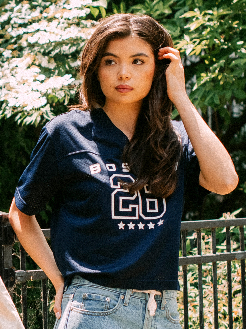HARLOW PINNY TEE - NAVY