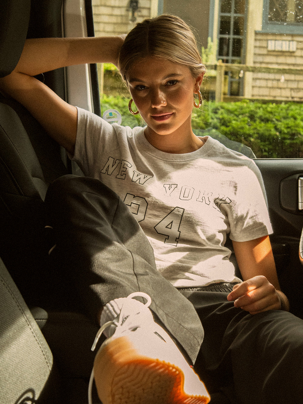 HARLOW BRENNA MELANGE TEE - NEW YORk 24