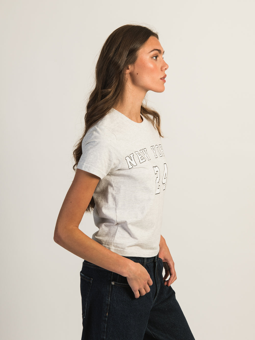 HARLOW BRENNA MELANGE TEE - NEW YORk 24