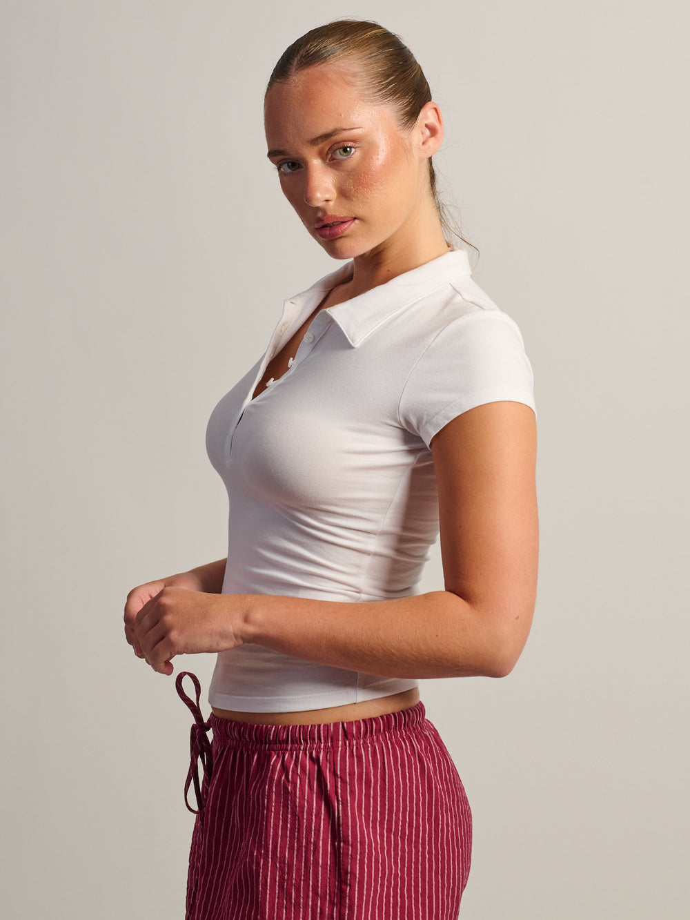 HARLOW SAWYER POLO TEE - WHITE