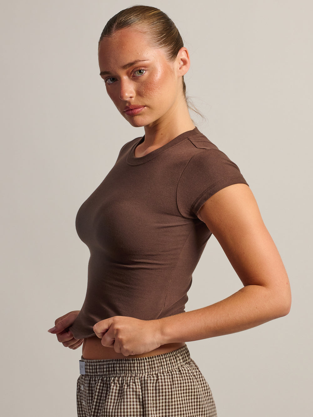 T-SHIRT HARLOW GIA - BRUN