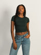 HARLOW HARLOW RIBBED SEAMLESS TEE - FOREST - CLEARANCE - Boathouse