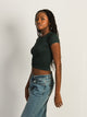 HARLOW HARLOW RIBBED SEAMLESS TEE - FOREST - CLEARANCE - Boathouse