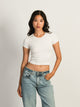 HARLOW HARLOW RIBBED SEAMLESS TEE - OFF WHITE - CLEARANCE - Boathouse