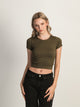 HARLOW HARLOW RIBBED SEAMLESS TEE - ARMY - CLEARANCE - Boathouse