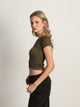 HARLOW HARLOW RIBBED SEAMLESS TEE - ARMY - CLEARANCE - Boathouse