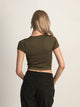 HARLOW HARLOW RIBBED SEAMLESS TEE - ARMY - CLEARANCE - Boathouse