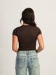 HARLOW HARLOW RIBBED SEAMLESS TEE - CHOCOLATE - CLEARANCE - Boathouse