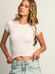 HARLOW HARLOW RIBBED SEAMLESS TEE - BABY PINK - Boathouse