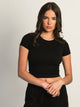 HARLOW HARLOW RIBBED SEAMLESS TEE - BLACK - Boathouse