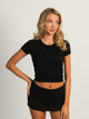 HARLOW HARLOW RIBBED SEAMLESS TEE - BLACK - Boathouse