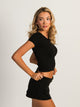 HARLOW HARLOW RIBBED SEAMLESS TEE - BLACK - Boathouse