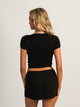 HARLOW HARLOW RIBBED SEAMLESS TEE - BLACK - Boathouse