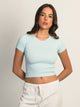 HARLOW HARLOW RIBBED SEAMLESS TEE - LIGHT BLUE - Boathouse
